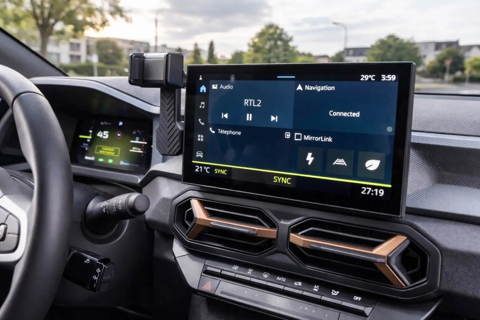 Nouveau Dacia Duster 2024 - Écran central de 10,1 pouces orienté de 10° vers le conducteur